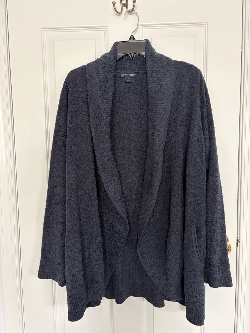 Barefoot Dreams Women's Shawl-Collar Open Cardigan - Navy Blue